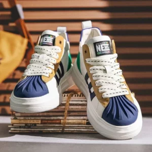 New Mid Top Men's Shoes Spring and Autumn Comfort High Top Board Shoes Thick Sole Men's Sports Shoes - Image 1