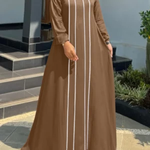 ZANZEA Autumn Muslim Abaya Dress Women Casual Long Sleeve IsIamic Maxi Robe Turkey Vestidos Kaftan Spring Patchwork Sundress - Image 3
