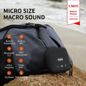 Tribit StormBox Micro 2 Portable Bluetooth Speaker with Deep Bass 10W Power IP67 Waterproof Small Outdoor Speaker Built-in Strap - Image 2