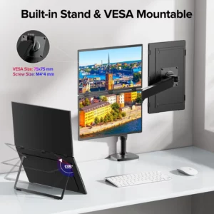 UStation Δ / Delta Plus Stacked Monitor No Drive Required Laptop Dual Screen Folding 18.5" With USB C Mini HDMI For PC Mac Phone - Image 2