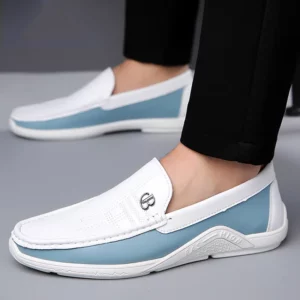 Mens Leather Shoes 2024 Casual Slip on Formal Dress Loafers Breathable Soft Flats for Male Non Slip Driving Office Work Shoes - Image 4