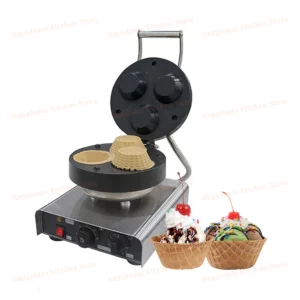 Stuffed Waffle Maker Electric Waffle Machine Ice Cream Cup Shape Ice Cream Waffle Pancake Machine Commercial 110-240V - Image 3