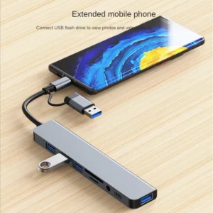 USB 3.0 Type C Adapter Docking Ststion USB 2.0 Port TF SD Card Reader Audio Output Multi-hub Splitter for Macbook Pro Computer - Image 5
