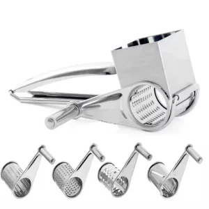 Handheld Stainless Steel Rotary Cheese Grater Kitchen Tool Garlic Carrot Cutter Slicer Shredder Grinder - Image 6