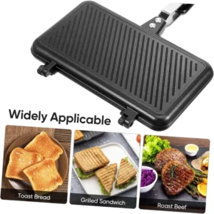 NonStick Sandwich Maker Mini Waffle Breakfast Pot Baking Pan Barbecue Oven Household Mould Egg Frying Pan for Kitchen Restaurant - Image 6