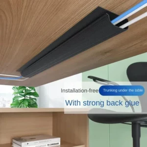 Cable Management Under Desk Channel Cable Raceway Cord Hider Desk Cable Tray No Drilling Under Desk Cable Management Tray - Image 5