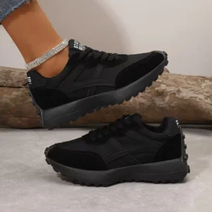 Women Sneakers Leather Luxury Platform Shoes New Fashion Leisure Light Anti-slip Black Running Shoe Fashion Designer Women Shoes - Image 5