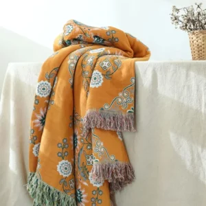 New Bohemia Boho Cotton Blanket for Couch Sofa Cover All Season Decorative Dust Towel Bedspread Office Car Bed Sumikko Gurashi - Image 4