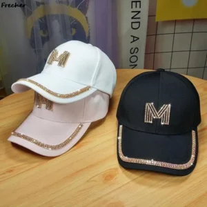 Gold Sequins Hip Hop Caps Women Club Party Baseball Cap Diamond M Letter Visors Hats Fashion Ladies Korean Version Snapback Hat - Image 5