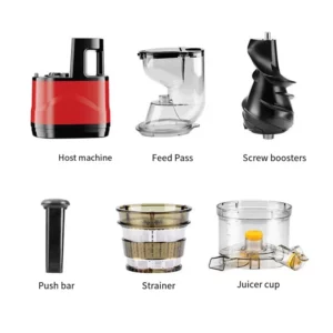 Houselin Masticating Juicer Machines, 7-inch Powerful Slow Cold Press Juicer with Large Feed Chute, for Vegetables and Fruits - Image 4