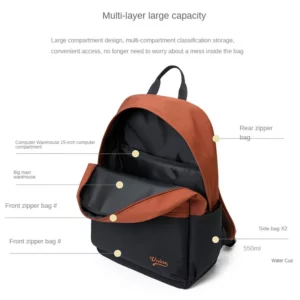 VNINE backpack for female college students in 2024, new middle and high school student backpack, computer bag, outdoor travel - Image 2