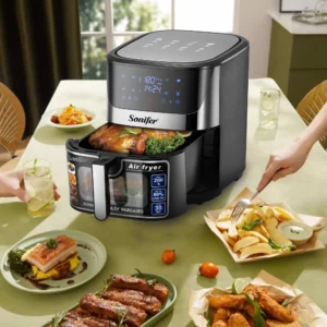 Sonifer Air Fryer SF-1034 .Frying pot capacity: 8.5L .Temperature control: 80-200°C time control: 1-60mins .LED display and touc - Image 5