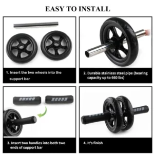 AB Roller Wheel Roller Keep Fit Wheels Home Crunch Artifact No Noise Abdominal Training Equipment for Gym Strength Workouts - Image 5