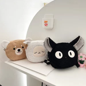 Japanese Style Kawaii Bag Women Cartoon Plush Shoulder Bag For Women Crossbody Bag Small Phone&Purse Bag - Image 3