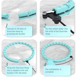 Weighted Sports Circle Hoops for Adults Weight Loss Plus Size for Adults Smart Exercise 2 in 1 Adjustable with Detachable Knots - Image 2