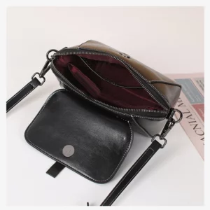 Oil Wax Cowhide Leather Cross Body Small Bag for Women Fashionable and Versatile Shoulder Shell Hand Bag Ladies Casual Phone Bag - Image 6