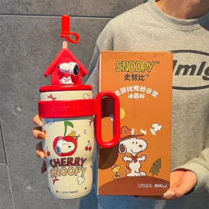 800ML Snoopy Doll Thermos Cup Cute Cartoon 316 Stainless Steel Large Capacity Portable Handle Outdoor Sports Water Cup Straw Cup - Image 2