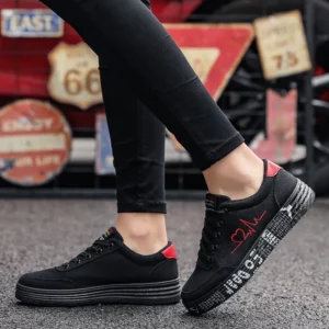 Fashion Women Vulcanized Shoes Sneakers Ladies Lace-up Casual Shoes Breathable Canvas Lover Shoes Graffiti Flat Zapatos Hombe - Image 5