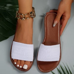 Women Slippers 2024 Summer Luxury Fashion Flat Sandals Brown Designer Open Toe Non-Slip Outdoor Beach Slippers Slides Women - Image 5