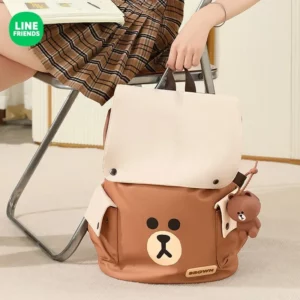 Brown Bear Kawaii Backpack Student Cartoon Cartoon Cute Large Capacity Bag Girl Wind Travel Leisure Canvas Fashion Backpack New - Image 3