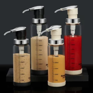 1pc Syrup Ketchup Vinegar Glass Sauce Press Bottle Pressure Nozzle Oyster Sauce Push Pump Kitchen Specialty Tools Honey jar - Image 5