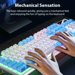 K500 Wired Keyboard Office Gaming Keyboard For Windows And IOS Computer Laptop 104 Keys Mechanical Sensation Membrane Keyboards - Image 4
