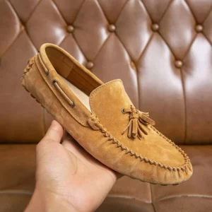 Men Loafers Soft Moccasins High Quality Spring Autumn Genuine Leather Shoes Men Warm Flats Driving Shoes - Image 1