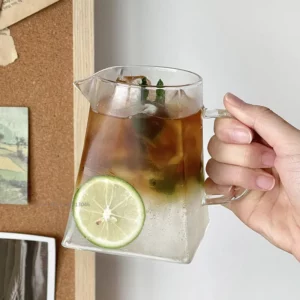 350/550ml Glass Pitcher Milk Pitcher Mini Glass Pitcher Transparent Coffee Pitcher Glass Tea Milk Pourer Glass Creamer Pot - Image 2