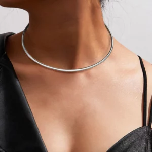 Neck Cuff for Women, Open Collar Choker Torques Necklace Adjustable ,Simple Stainless Steel Jewelry - Image 3