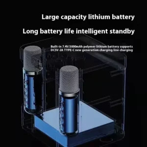 Xiaomi 10W Powerful Wireless Portable Dual Microphone Karaoke Machine Outdoor Family Party Home KTV Karaoke Subwoofer Boom Box - Image 4