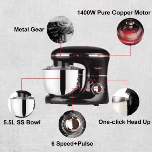 Stand Mixer Professional Kitchen Aid Food Blender Cream Whisk Cake Dough Mixers With Bowl Metal Gear Chef Machine Charm Sonifer - Image 4