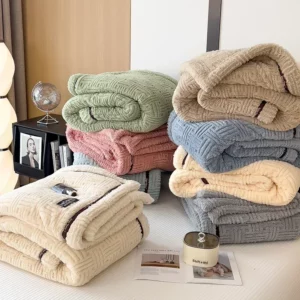 New Half Sides Fleece Autumn Winter Blanket Soft Fluffy Maternal and Child Grade Bed Blankets Warm Breathable Sofa Cover Blanket - Image 4