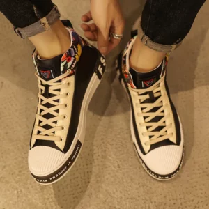 Fashion Print White Men's High Top Sneakers Genuine Leather Designer Shoes Brand Luxury Sneakers for Men Shoes Zapatillas Hombre - Image 6