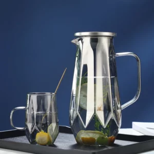 1.4L Diamond Texture Glass Teapot Set Amber color Hot Cold Water Water Jug Coffee Pot Home Water Carafe Heat-resistant Teapot - Image 6
