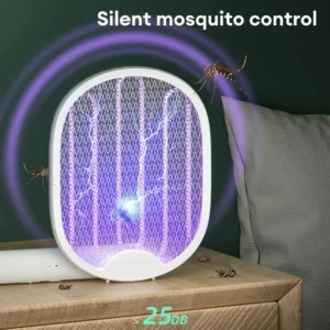 Foldable Electric Mosquito Killer USB Rechargeable Fly Trap Mosquito Swatter Racket Insect Killer With UV Light Bug Zapper 3500V - Image 3