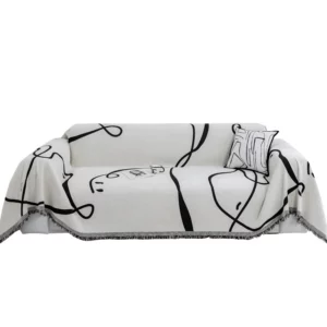Black Line Chenille Sofa Cover Cloth Sofa Blanket Cover Full Cover Universal Couch Towel Cover Dust Proof Sofa Cushion Cover - Image 5