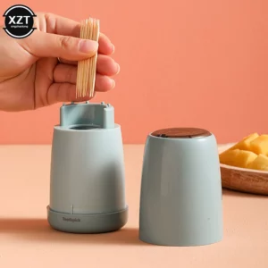 Creative Automatic Toothpick Holder Container Household Table Toothpick Box Plastic Push-Type Round Storage Toothpick Dispenser - Image 4