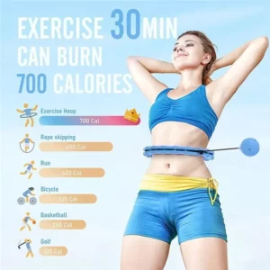 Weighted Sports Circle Hoops for Adults Weight Loss Plus Size for Adults Smart Exercise 2 in 1 Adjustable with Detachable Knots - Image 3