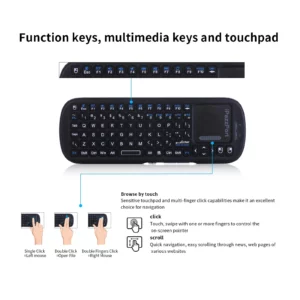 iPazzPort Mini Bluetooth＆ 2.4GHz Wireless Keyboard with Touchpad MouseCombo for Android TV Box/PC/Tablet/PS4/Raspberry Pi 3/HTPC - Image 3