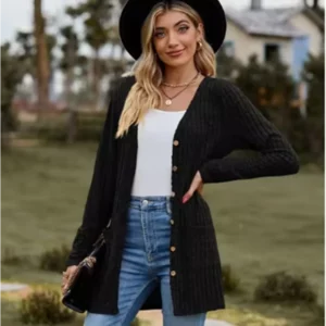 Button Solid Color Long Sleeved New Striped Women's Top Dating Versatile Fashion High Street Autumn Coat - Image 5