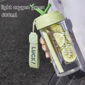600Ml Sports Water Bottle with tea separator Food Grade Water Cup Female tea cup with Straw Summer Portable Water Cup New 2024 - Image 5