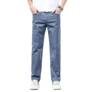 Seven-Color Stretch Jeans Men's Trendy Wild Simple High-End Slim-Fitting Small Straight Casual Men's Clothing Trousers - Image 5