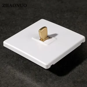 High-quality 1-4 Gang 2 Way Wall Light Toggle Switch Metal Button White Frosted Panel Creative Switch - Image 3