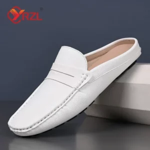 YRZL Loafers Men Handmade Summer Slip on Half Shoes for Men Non Slip Slippers Casual Comfortable Breathable Man Sandals - Image 4