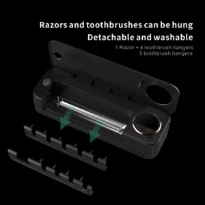 New Xiaomi UV Toothbrush Razor Storage Sterilizer Rechargeable Tooth Brush Holder Wall-Mount With LED Display Bathroom Accessori - Image 4