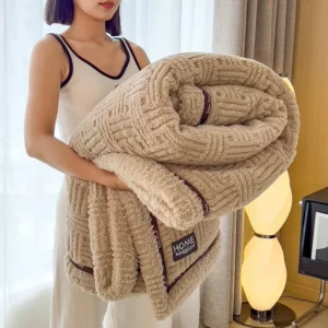 New Half Sides Fleece Autumn Winter Blanket Soft Fluffy Maternal and Child Grade Bed Blankets Warm Breathable Sofa Cover Blanket - Image 2