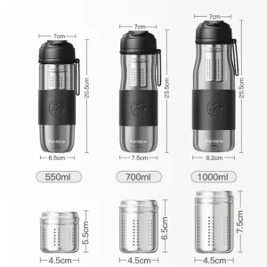 FANJANE Magnetic Tea Cup with Magnet Tea Infuser -20 to 100℃ BPA FREE 1000ml Sport TRITAN Plastic Water Bottle Cup with Filter - Image 6