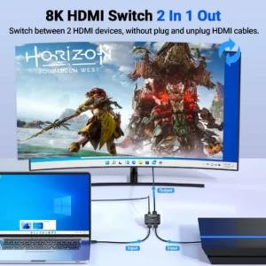 8K 60Hz HDMI-Compatible Switch Splitter Bi-Direction 1x2/2x1 HDMI-compatible Switcher 2 in1 Out for PS4 TV Box Switcher Adapter - Image 4