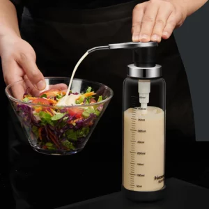 1pc Syrup Ketchup Vinegar Glass Sauce Press Bottle Pressure Nozzle Oyster Sauce Push Pump Kitchen Specialty Tools Honey jar - Image 3