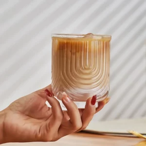 Niche Glass American Ice Latte Coffee Cup, Handmade, Small U Juice Cups, Water Mug, Drink Mugs, Simple New Style, Kawaii Wave - Image 4